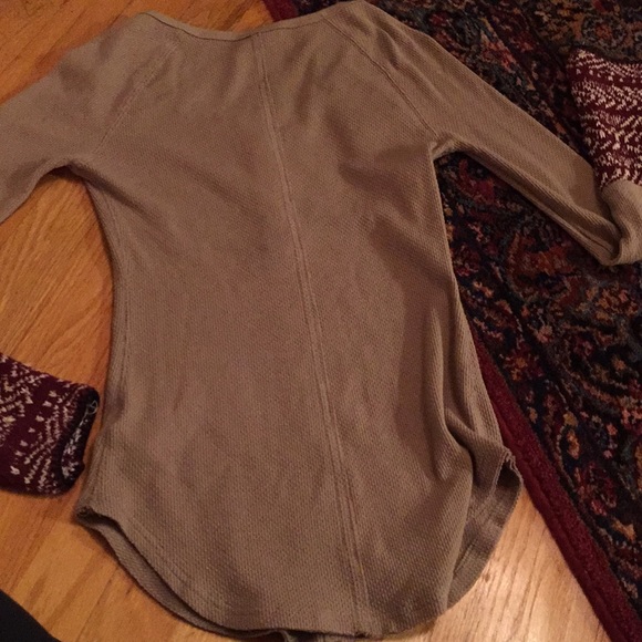 Free People Alpine Henley tan w/knit pushup wrists - Picture 5 of 8